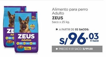 Makro Alimento para perro adulto zeus saco x 25 kg. oferta