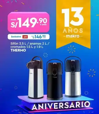 Makro Sifón 3.5 l / anamas 2 l / cromados 1.5 l y 1.9 l thermo oferta