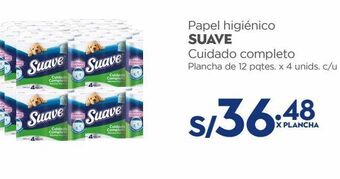 Makro Papel higiénico suave cuidado completo plancha de 12 pqtes. x 4 unids. c/u oferta