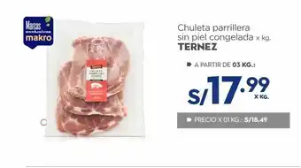 Makro Chuleta pariller sin piel congelada terez x kg oferta