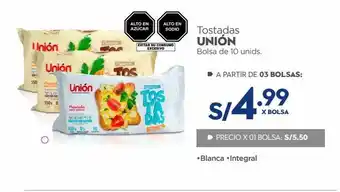 Makro Tostadas unión x 10un oferta