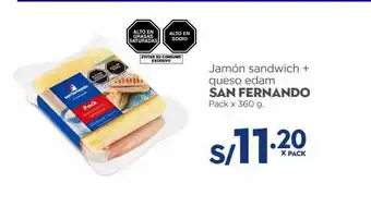 Makro Jamón sandwich + queso edam san fernando x 360g oferta