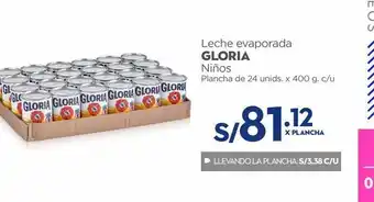 Makro Leche evaporada gloria x 400g oferta