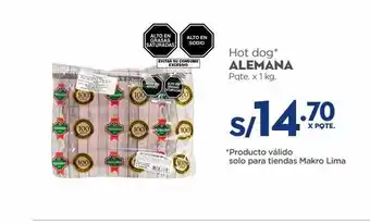 Makro Hot dog alemana x 1kg oferta