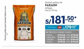 Makro Arroz faraon x 50kg oferta