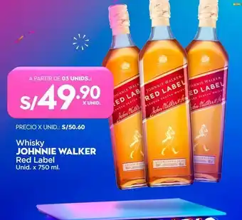 Makro Whisky johnnie walker red label x 750ml oferta
