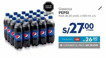 Makro Gaseosa pepsi 20un x 500ml oferta