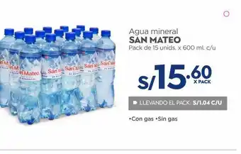 Makro Agua mineral san mateo x 600ml oferta