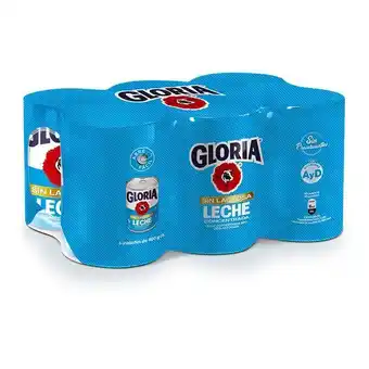 Vivanda Leche evaporada gloria sin lactosa paquete 6un lata 400g oferta