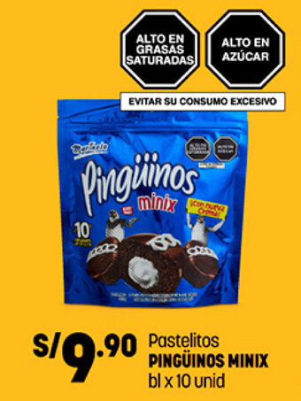 Plaza Vea Pastelitos Pingüinos Minix bl x 10 unid oferta
