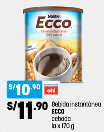 Plaza Vea Bebida Instantánea Ecco cebada la x 170g oferta