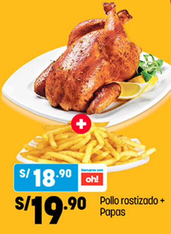 Plaza Vea Pollo Rostizado + Papas oferta