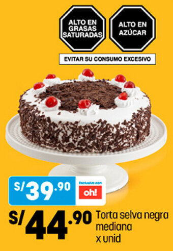 Plaza Vea Torta Selva Negra Mediana x unid oferta