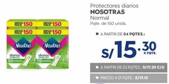 Makro Protectores Diarios Nosotras Normal pqte. de 150 unids. oferta