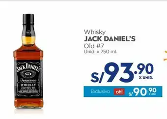 Makro Whisky Jack Daniel's old No. 7 unid. x 750ml oferta