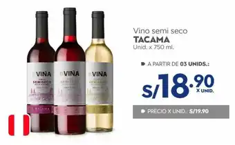 Makro Vino semi seco Tacama unid. x 750ml oferta