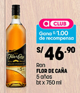Plaza Vea Ron Flor de Caña 5 años bt x 750ml oferta