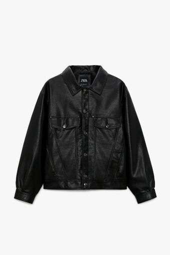 ZARA Cazadora efecto piel oferta