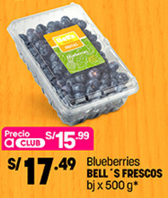 Plaza Vea Blueberries Bell's Frescos 500g oferta