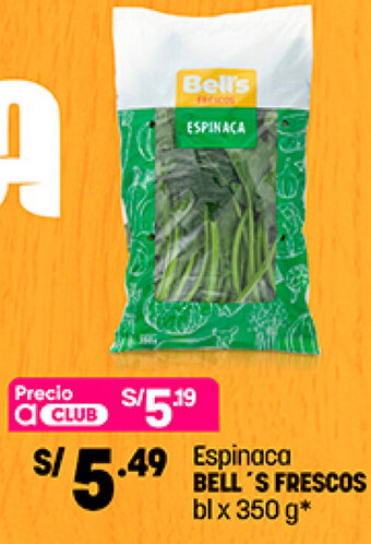 Plaza Vea Espinaca Bell's Frescos 350g oferta