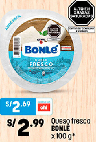 Plaza Vea Queso Fresco Bonlé 100g oferta