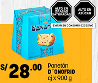 Plaza Vea Panetón D' Onofrio 900g oferta