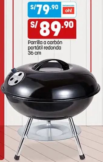 Plaza Vea Parrilla a Carbón Portátil Redonda 36cm oferta