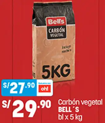 Plaza Vea Carbón Vegetal Bell's 5kg oferta