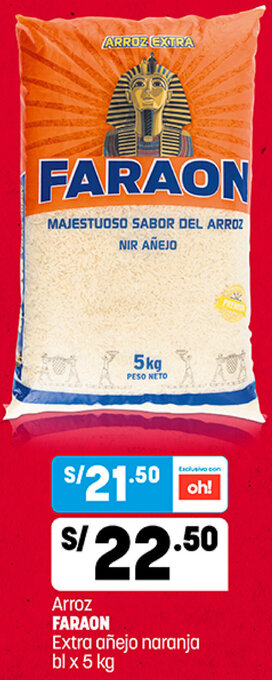 Plaza Vea Arroz Faraon Extra Añejo Naranja 5kg oferta