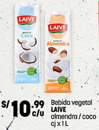 Plaza Vea Bebida Vegetal Laive Almendra/Coco 1L oferta