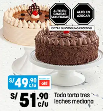 Plaza Vea Toda Torta Tres Leches Mediana oferta