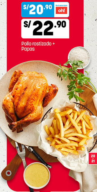 Plaza Vea Pollo Rostizado + Papas oferta