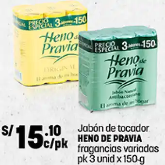 Plaza Vea Jabón de Tacador Heno de Pravia 3Unid x 150g oferta