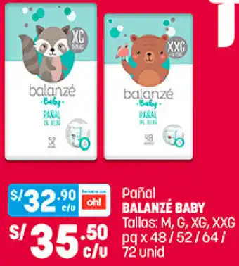 Plaza Vea Pañal Balanzé Baby M, G, XG, XXG oferta