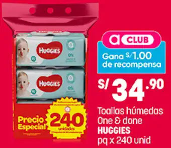 Plaza Vea Toallas Húmedas One & Done Huggies 240 Unid oferta