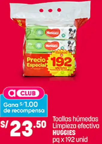 Plaza Vea Toallas Húmedas Limpieza Efectiva Huggies 192 Unid oferta