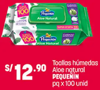 Plaza Vea Toallas Húmedas Aloe Natural Pequeñin 100 Unid oferta