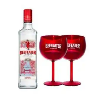 Gin beefeater x 700 ml + 2 copas rojas de regalo