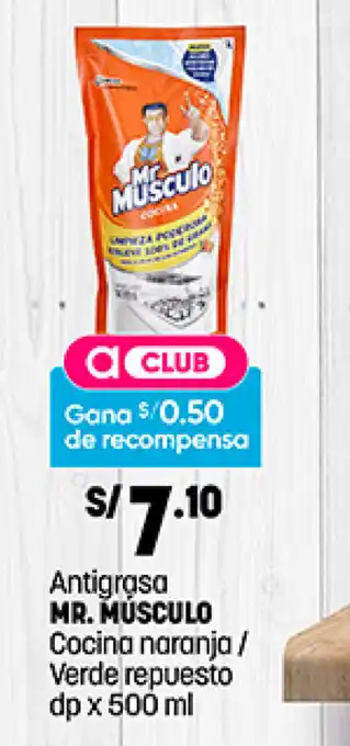Plaza Vea Antigrasa Mr. Musculo Cocina Naranja / Verde repuesto dp x 500ml oferta