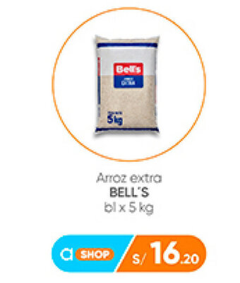 Plaza Vea Arroz Extra Bell's bl x 5kg oferta