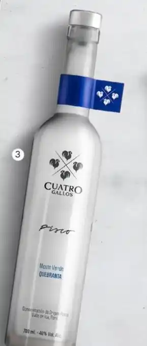Pisco Mosto Verde Cuatro Gallos bot. x 700ml
