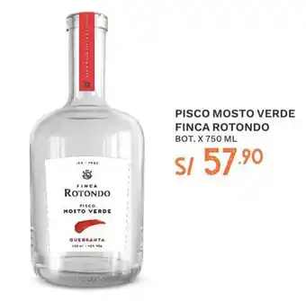 Wong Pisco Mosto Verde Finca Rotondo bot. x 750ml oferta
