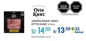 Wong Jamón Roast Beef Otto Kunz x 150g oferta
