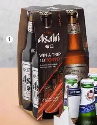 Wong Cerveza Asahi Pack 4 bot. x 330ml oferta