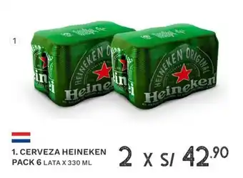 Wong Cerveza Heineken Pack 6 lata 2 x 330ml oferta