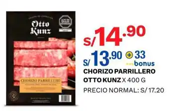 Wong Chorizo Parrillero Otto Kunz x 400g oferta