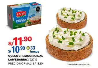 Wong Queso Crema Original Laive Barra x 227g oferta