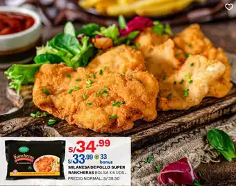 Wong Milanesa de Pollo super Rancheras bolsa x 6 uds. oferta