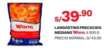 Langostino Precocido Mediano Wong x 500g