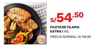 Wong Filete de Tilapia Extra x kg oferta